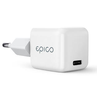 Epico GaN 30W PD Nabíječka+ USB-C+USB-C kabel Bílá
