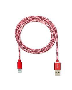 CUBE1 nylon datový kabel USB > Lightning, 1m, Red