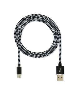CUBE1 nylon datový kabel USB > microUSB, 2m, Black