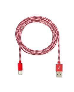 CUBE1 nylon datový kabel USB > USB-C, 2m, Red