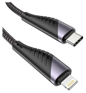 CUBE1 nylon data kabel USB-C>Lightning, 18W, 1,2m