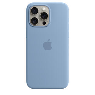 iPhone 15 Pro Max Silicone Case MagSafe Winter Blu
