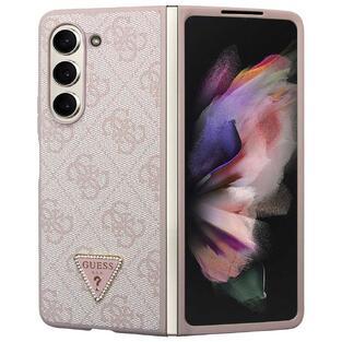 Guess Leather Triangle Case Galaxy Z Fold 5, Pink