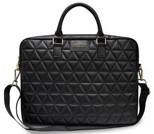 Guess Quilted Computer Bag do velikosti 15", Black