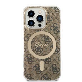 Guess IML 4G MagSafe kryt iPhone 15 Pro, Brown