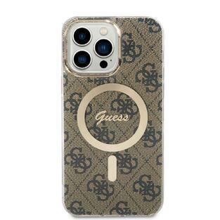 Guess IML 4G MagSafe kryt iPhone 15 Pro Max, Brown