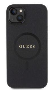 Guess Saffiano MagSafe kryt iPhone 15, Black