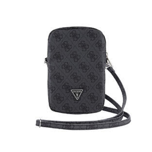 Guess PU 4G Triangle Logo Phone Bag Zipper, Black