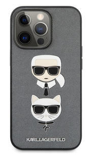 Karl Lagerfeld Saffiano Case iPhone 13 Pro, Silver