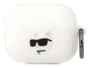 Karl Lagerfeld 3D Logo Choupette Airpods Pro,White