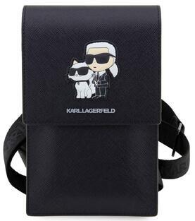 Karl Lagerfeld Saffiano Metal Logo NFT Wallet Bag