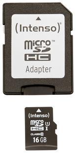 Intenso 16GB micro SDHC Premium UHS-I + adaptér