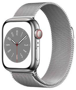 Apple Watch S8 Cell 41mm Silver Steel, Milanese L.