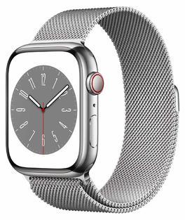 Apple Watch S8 Cell 45mm Silver Steel, Milanese L.