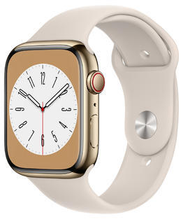 Apple Watch S8 Cell 45mm Gold Steel, Starlight S.