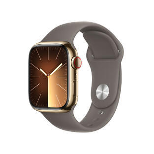 Apple Watch S9 Cell 45mm Gold Steel,Clay SB, S/M
