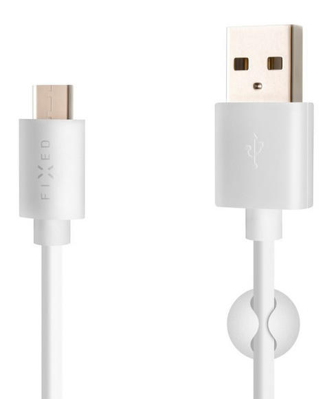 FIXED datový kabel USB/USB-C, USB 2.0, 1m, White