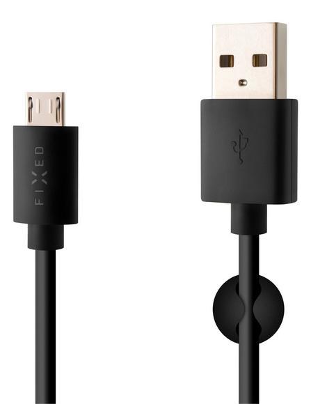 FIXED datový kabel USB/microUSB, 2m, Black