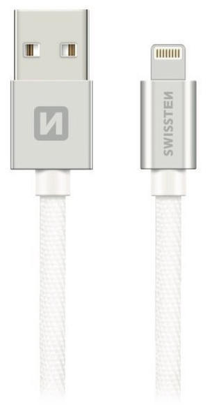 SWISSTEN datový kabel USB/Lightning MFi, 2m, stříb1