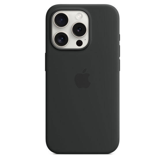 iPhone 15 Pro Silicone Case MagSafe Black1