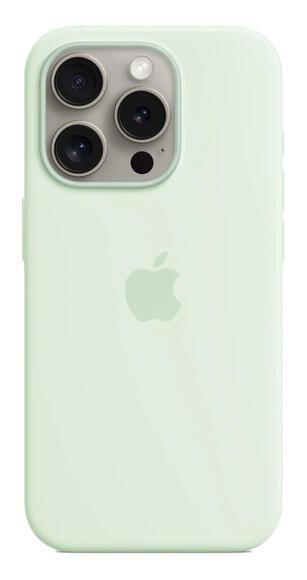 iPhone 15 Pro Silicone Case MagSafe Soft Mint1