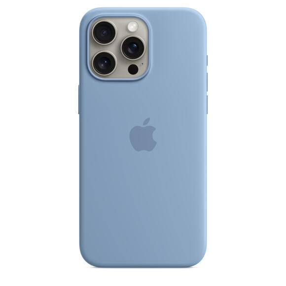 iPhone 15 Pro Max Silicone Case MagSafe Winter Blu1
