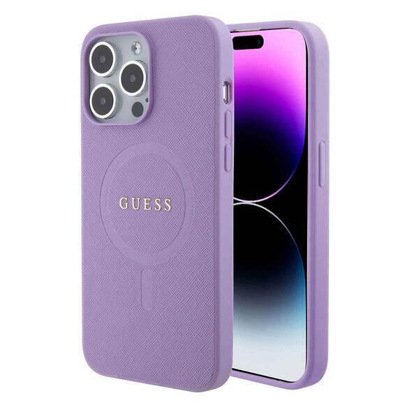 Guess Saffiano MagSafe kryt iPhone 15 Pro Max,Purp1