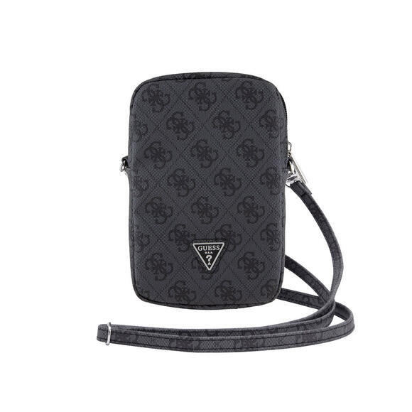 Guess PU 4G Triangle Logo Phone Bag Zipper, Black1