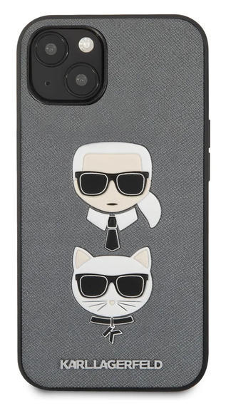 Karl Lagerfeld Saffiano Case iPhone 13 mini,Silver1
