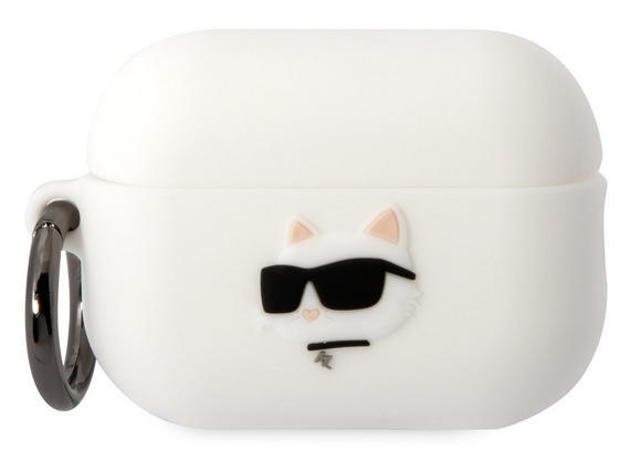 Karl Lagerfeld 3D Logo Choupette Airpods Pro2, White1