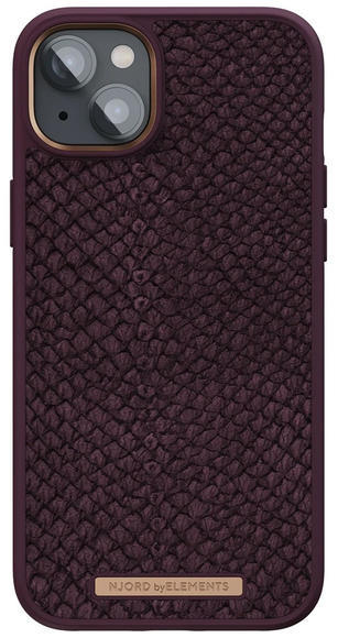 Njord Salmon Leather Case iPhone 14 Plus, Aubergin1