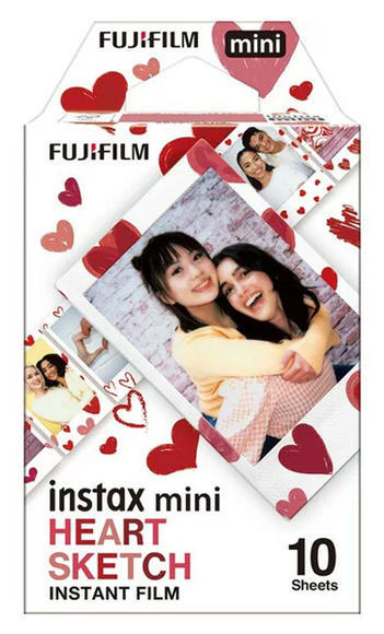 Fujifilm Instax mini Heart Sketch WW 10ks fotek1