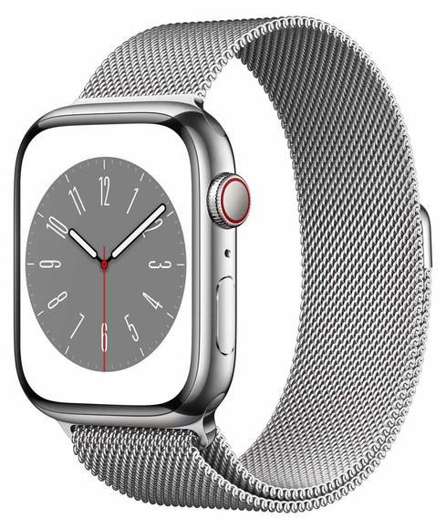 Apple Watch S8 Cell 45mm Silver Steel, Milanese L.1