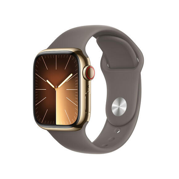 Apple Watch S9 Cell 41mm Gold Steel,Clay SB, M/L1