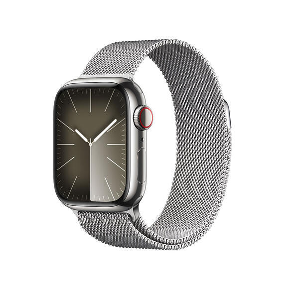 Apple Watch S9 Cell 45mm Silver Steel,Sil Milan L.1