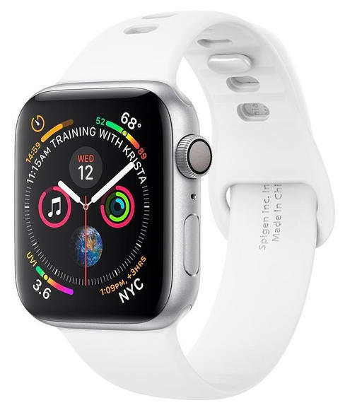 SPIGEN Silicone Fit Apple Watch 42/44/45/49mm, Whi1