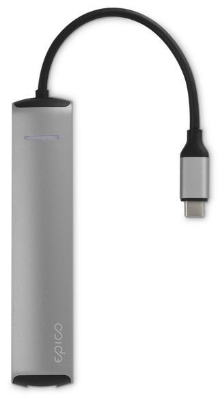 Epico USB-C hub slim Silver1