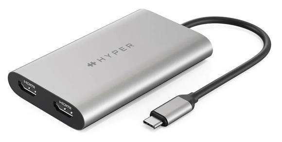 HyperDrive USB-C To Dual HDMI Adapter+PD over USB 1
