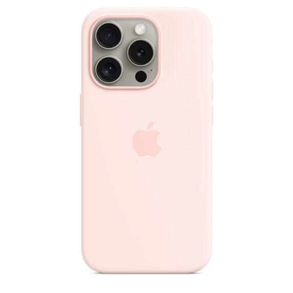 iPhone 15 Pro Silicone Case MagSafe Light Pink2