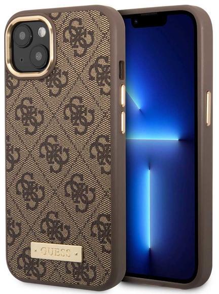 Guess PU 4G MagSafe Case iPhone 14 Plus, Brown2