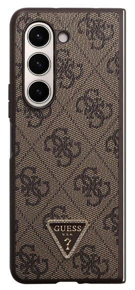 Guess Leather Triangle Case Galaxy Z Fold 5, Brown2