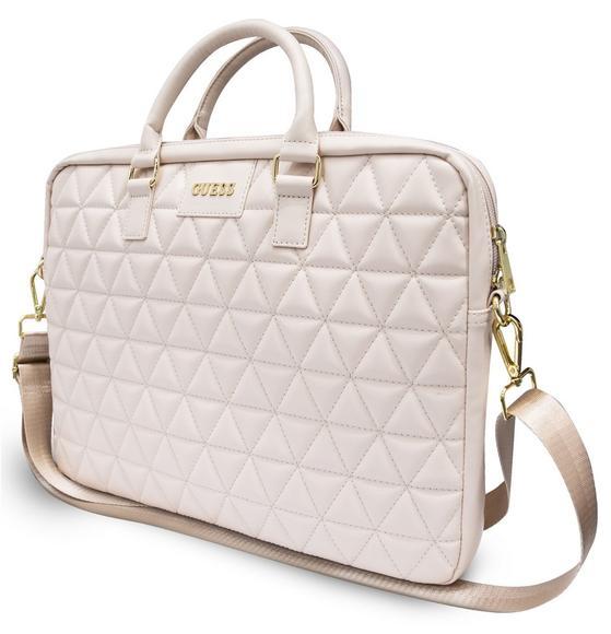 Guess Quilted Computer Bag do velikosti 15", Pink2
