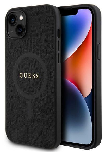 Guess Saffiano MagSafe kryt iPhone 15, Black2