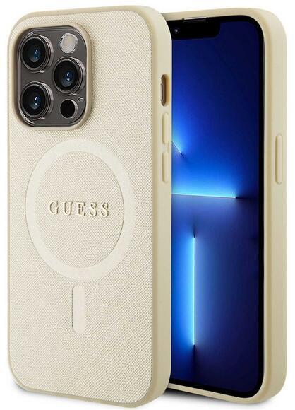 Guess Saffiano MagSafe kryt iPhone 15 Pro, Beige2