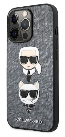 Karl Lagerfeld Saffiano Case iPhone 13 Pro, Silver2