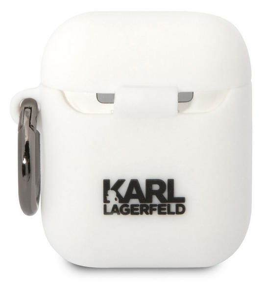 Karl Lagerfeld 3D Logo Choupette Airpods 1/2,White2