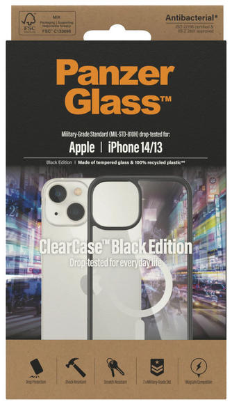 PanzerGlass™ ClearCase iPhone 14/13 MagSafe Black2