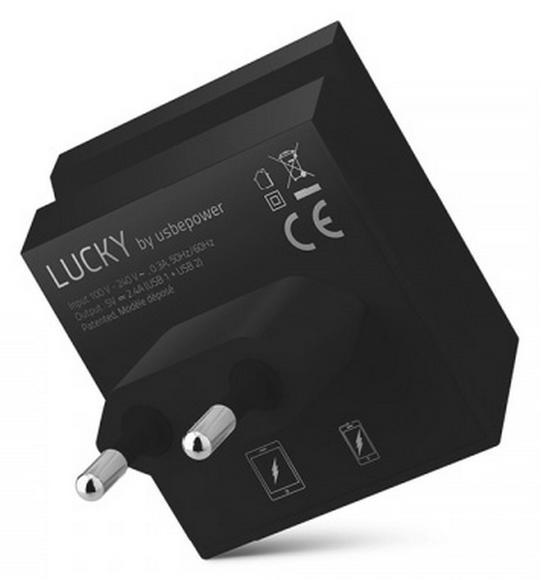 USBEPOWER LUCKY Hub charger 2USB phone stand Black2