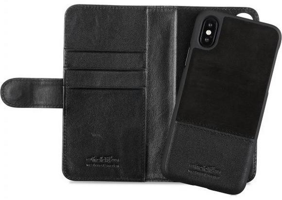 HOLDIT Wallet Case magnet iPhone XS -Black Leat/Su2