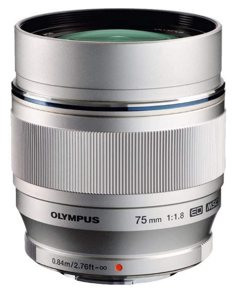 Olympus objektiv M.ZUIKO ED 75 mm f1.8 silver2